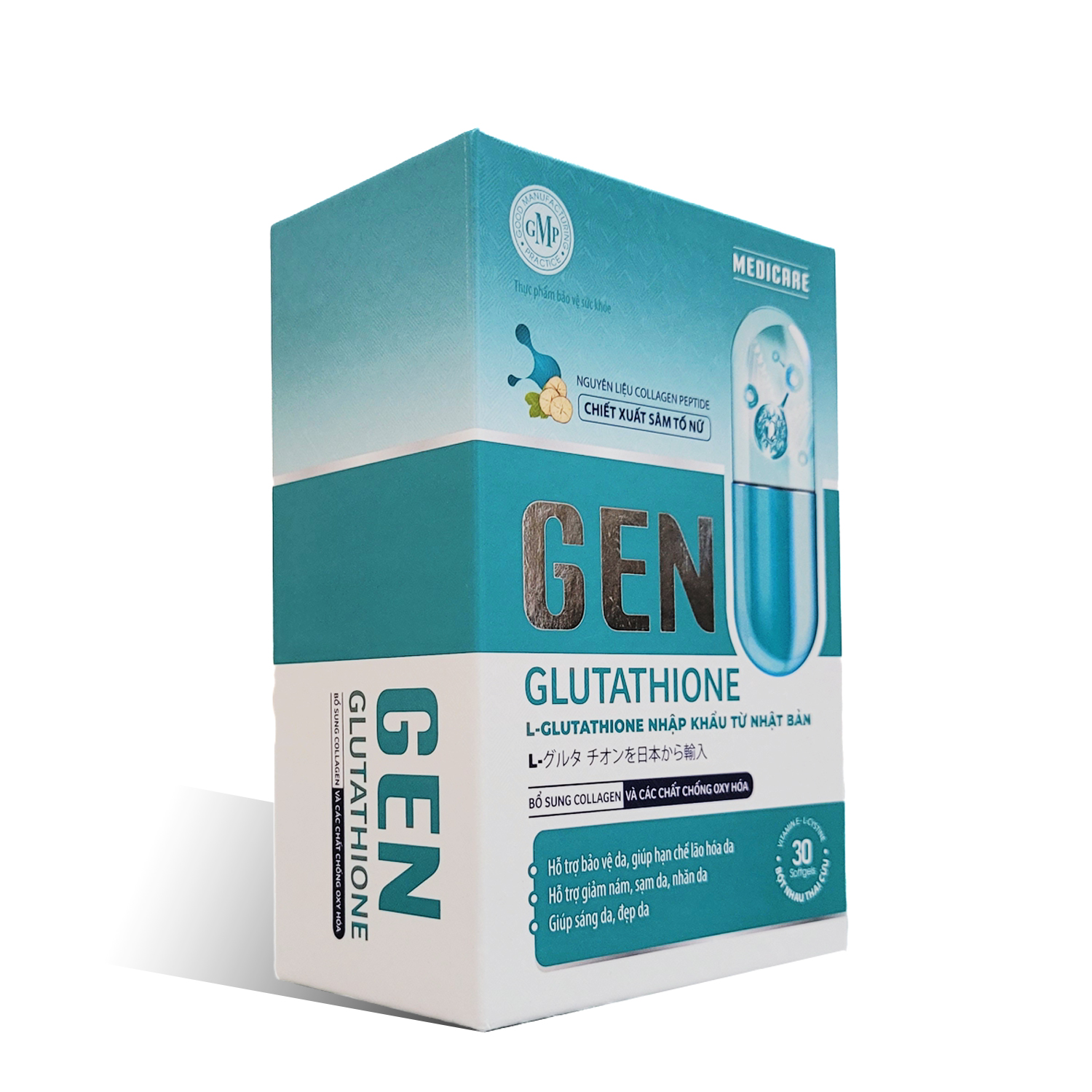 GEN Glutathione - Bổ sung Collagen và các chất chống oxy hóa giúp sáng da, cải thiện tình trạng nám, sạm da